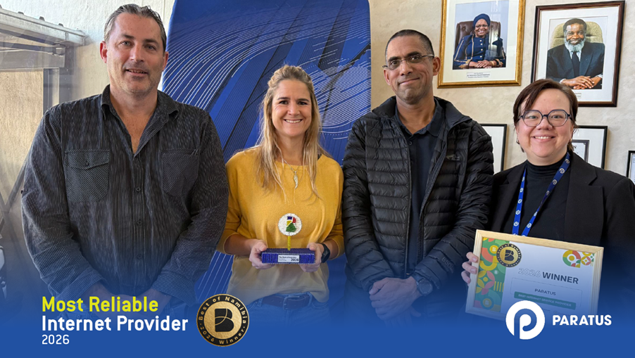 Paratus Namibia Retains Award for Most- Reliable Internet Provider