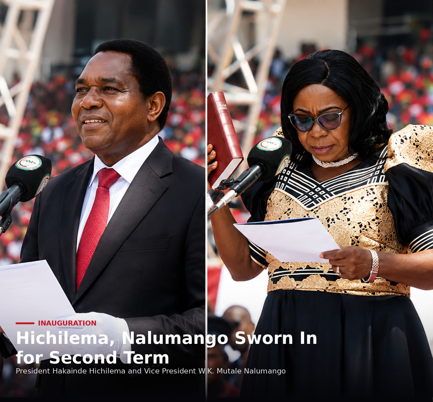 Hichilema, Nalumango Sworn In for Second Term